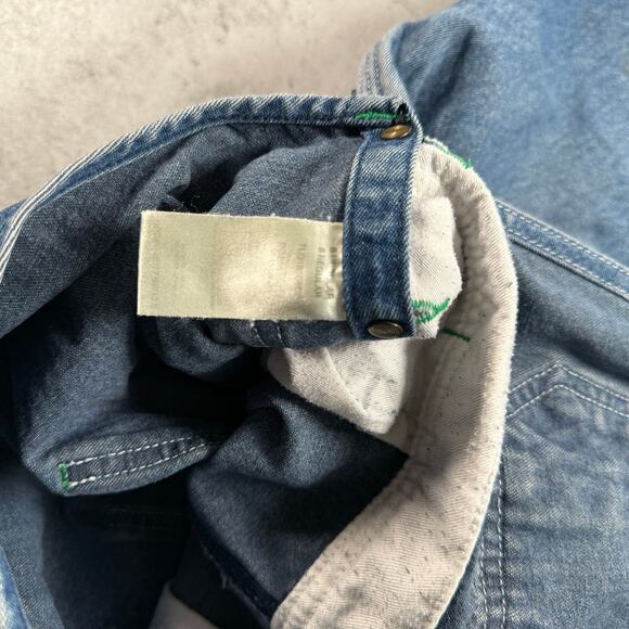 Vintage Lady Liberty denim bib overalls cut off shorts size 8 - Picture 5 of 14